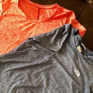 Set of Two North Face and Prana Tech Shirts